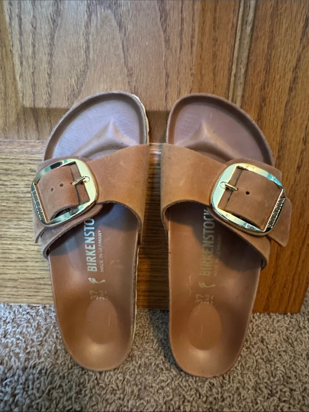 Birkenstock Madrid Big Buckle Sandals in Cognac - Picture 5 of 8